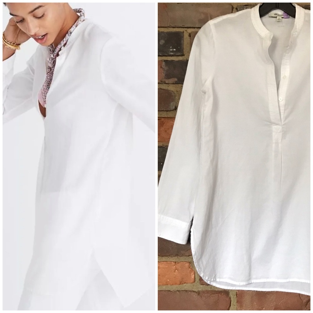 MADEWELL white tunic top size xxs -34 bust